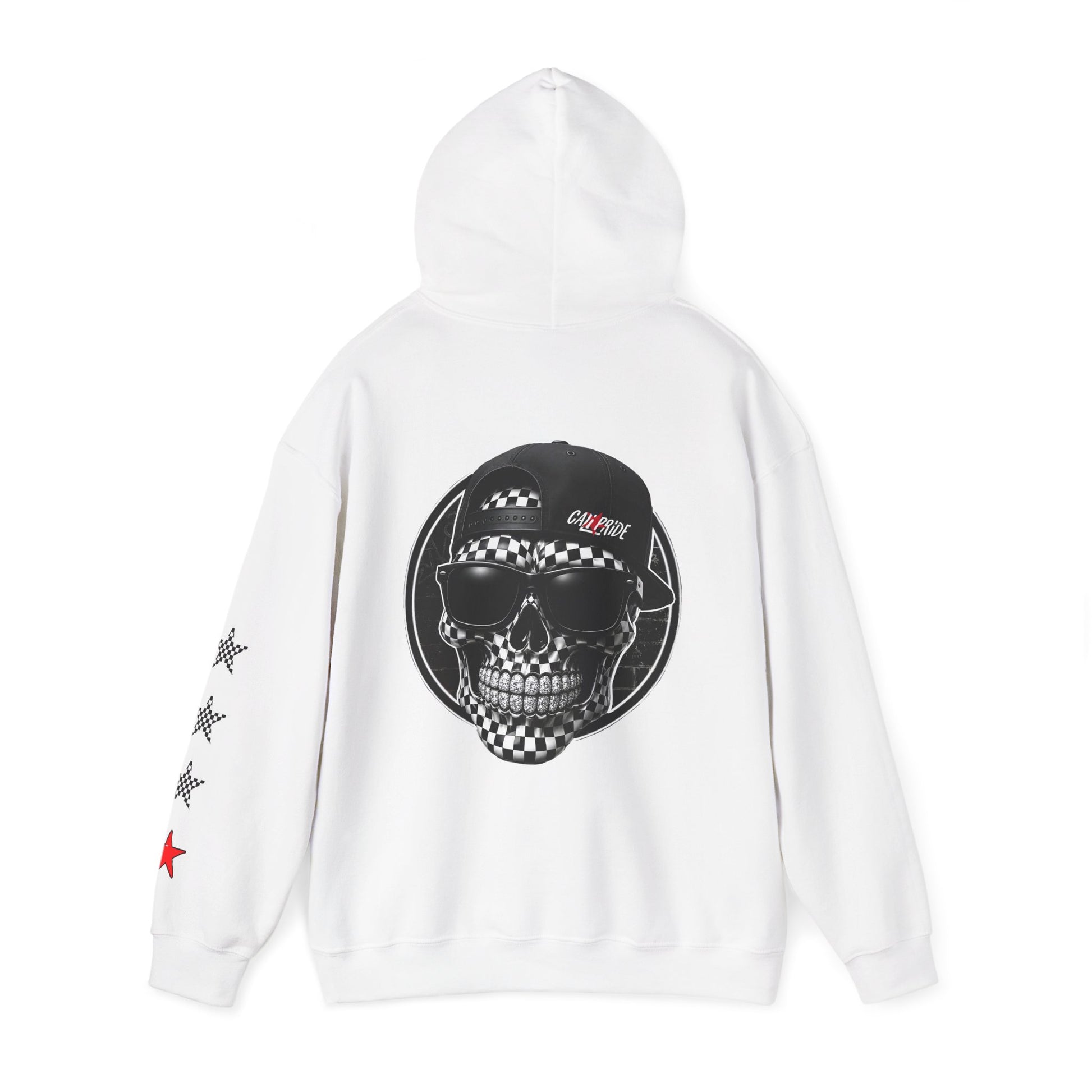 Urban Underground Collection | West Coast Vibe series - Checkered Sugar Skull & Stars Hoodie - CaliPride Clothing