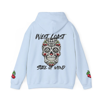 Urban Underground Collection - West Coast State of Mind, Checkers & Cherries Sugar Skull Hoodie - CaliPride Clothing