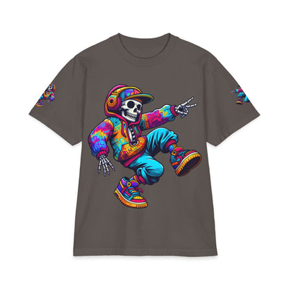 Urban Underground Collection - Neon Drip, Skeleton Jam, Graphic 4-way T Shirt - CaliPride Clothing