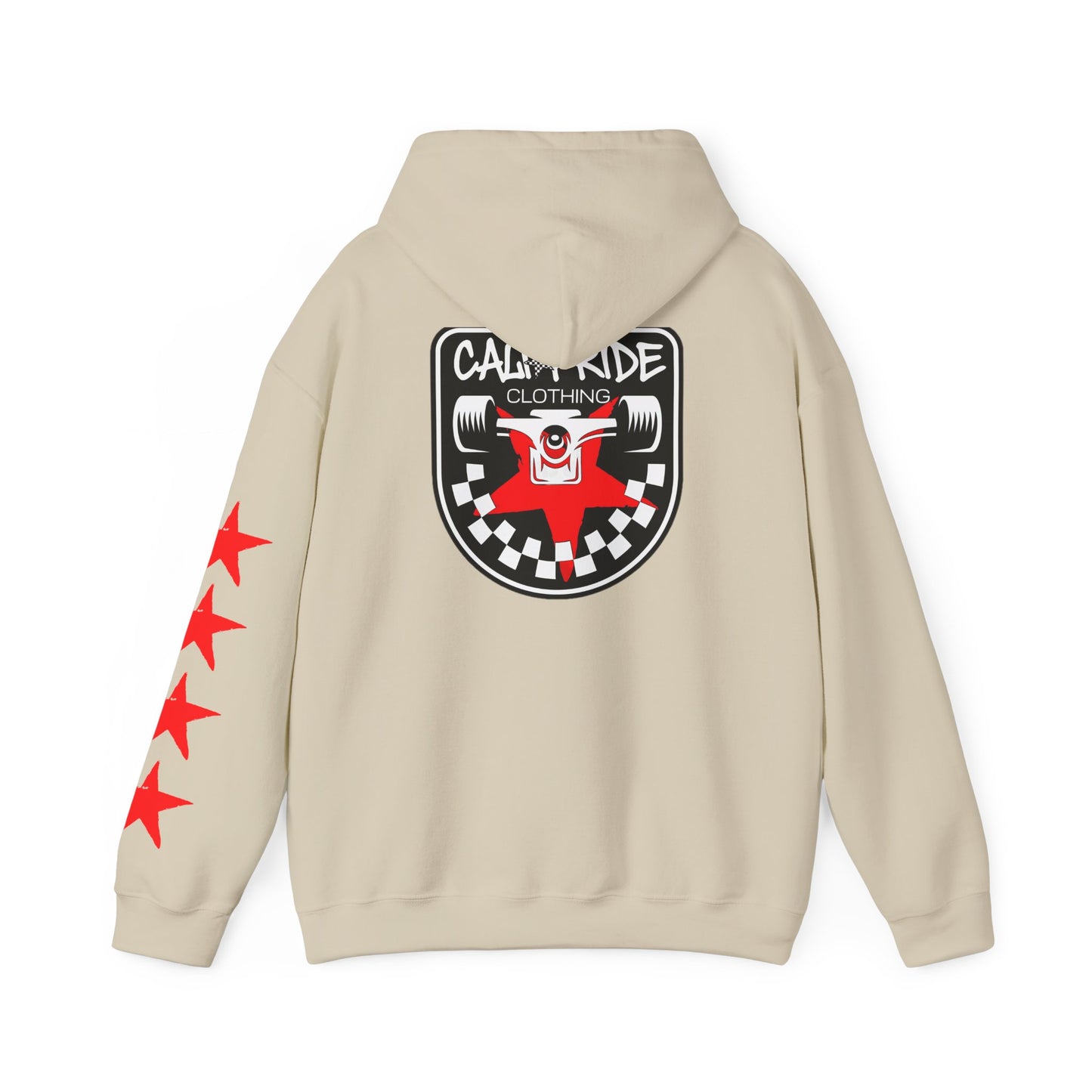 CaliPride Checkered Star Emblem Hoodie | CaliPride Clothing white logo