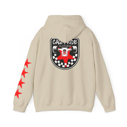 CaliPride Checkered Star Emblem Hoodie | CaliPride Clothing white logo