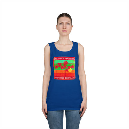 Retro Sun and Palms Silhouette Graphic Tank Top