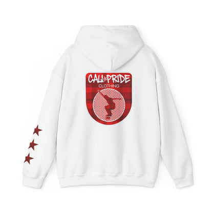 Skate & Surf Collection - CALI | CULTURE, Red Plaid Emblan w Stars Hoodie - CaliPride Clothing