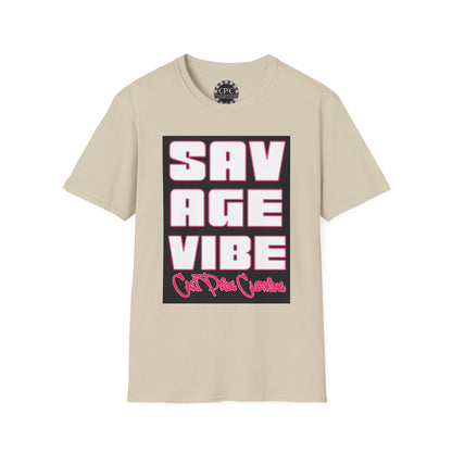 "Savage Vibe Graffiti Block" Series, Neon Pink outlined logo w black — CaliPride Clothing
