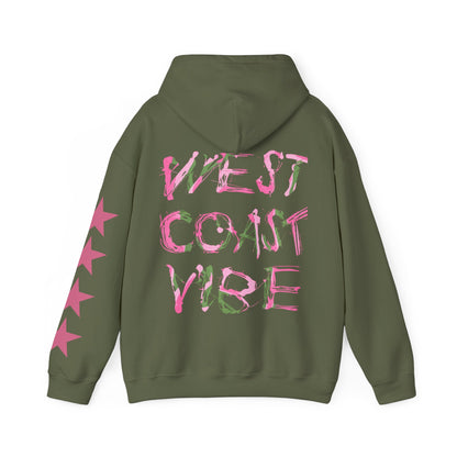 'West Coast Vibe' Hoodie, multicolor w Stars, Graphic Hoodie | CaliPride Clothing