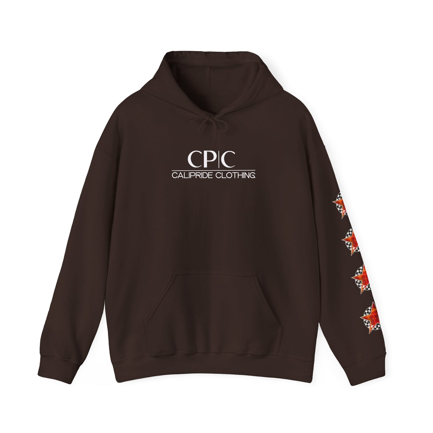 Skater Silhouette Sweatshirt, Red Plaid w Stars | CaliPride Clothing