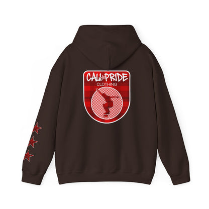 Skate & Surf Collection - CALI | CULTURE, Red Plaid Emblan w Stars Hoodie - CaliPride Clothing