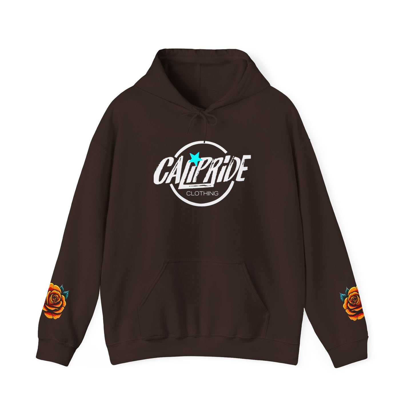 'West Coast State of Mind' Floral half Skull, turquoise, Graphic Hoodie - CaliPride Clothing