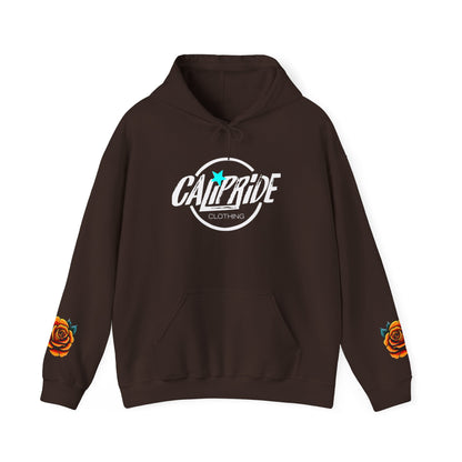 'West Coast State of Mind' Floral half Skull, turquoise, Graphic Hoodie - CaliPride Clothing