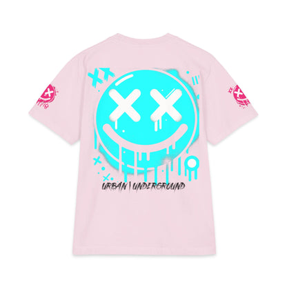 Urban Underground Collection - Neon Drip, X'd Out Smiley, Graphic 4-way T Shirt - CaliPride Clothing