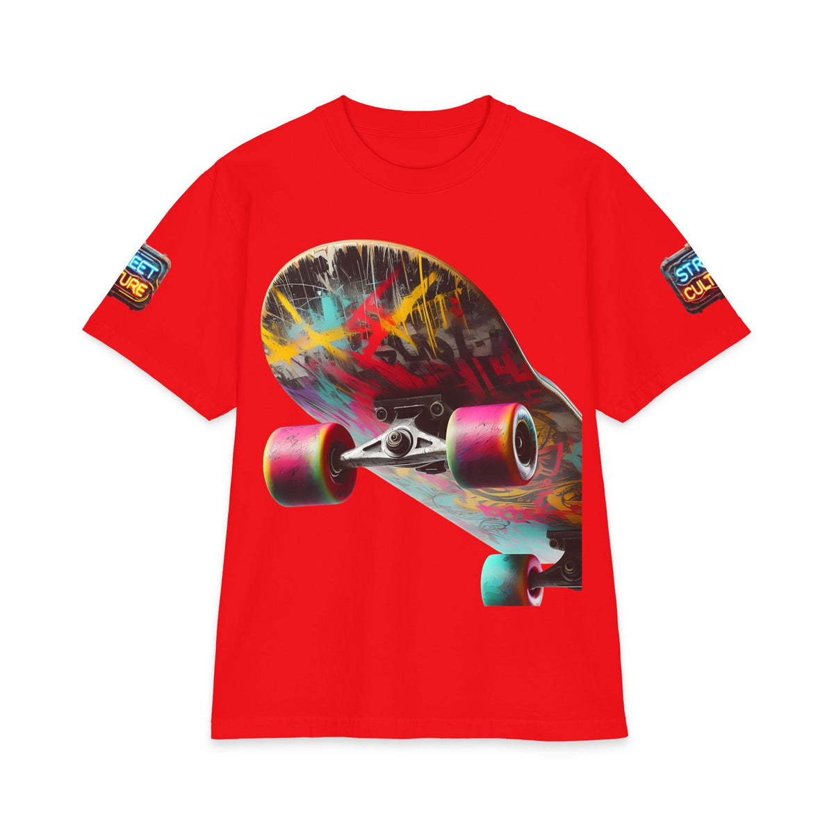 Urban Underground Collection - Neon Drip, Skateboard, Graphic 4-way T Shirt - CaliPride Clothing