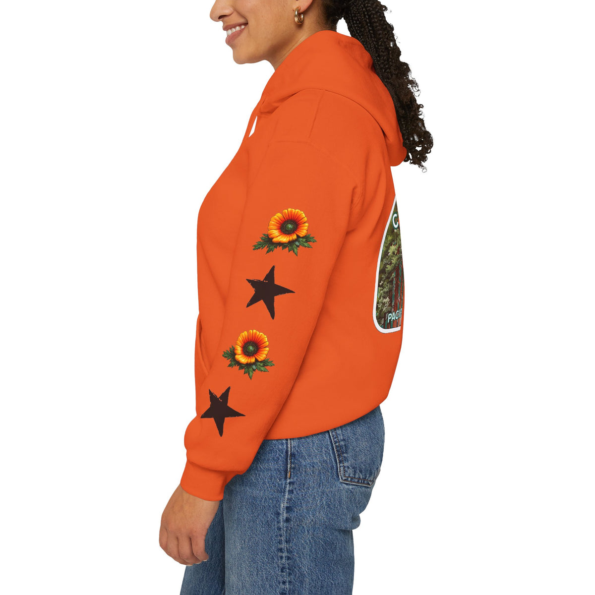 Surf & Beach Collection - Pacific Coast Highway & California Poppies, Graphic Hoodie | CaliPride Clothing