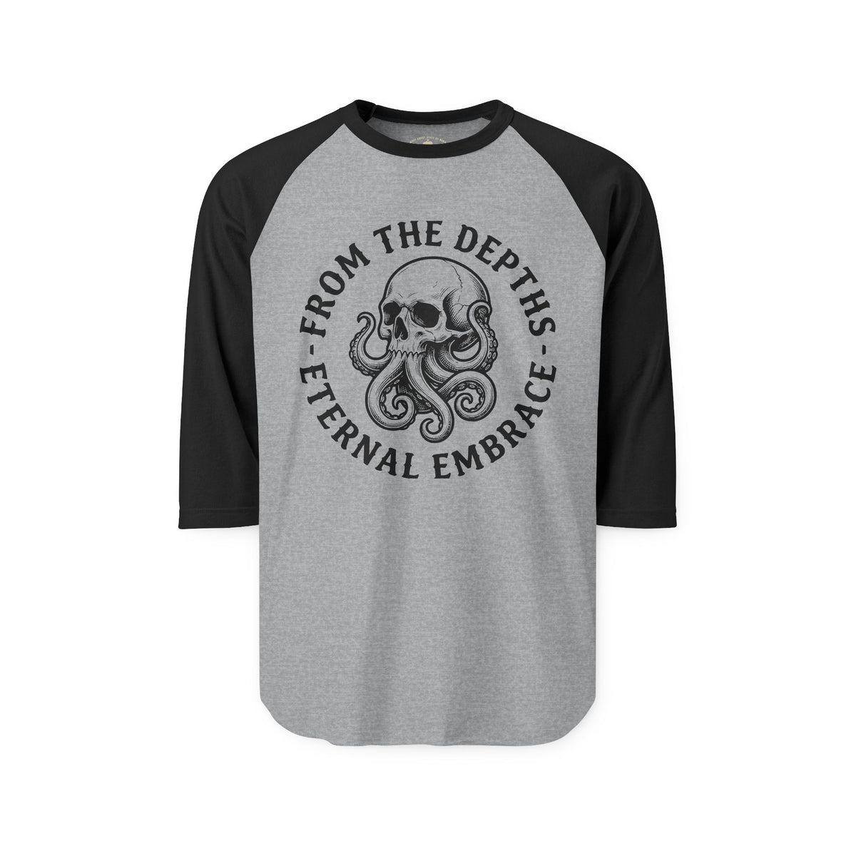 Pacific Works Collection - Raglan, From the Depths, Vintage Skeleton Graphic Raglan Tee — CaliPride Clothing