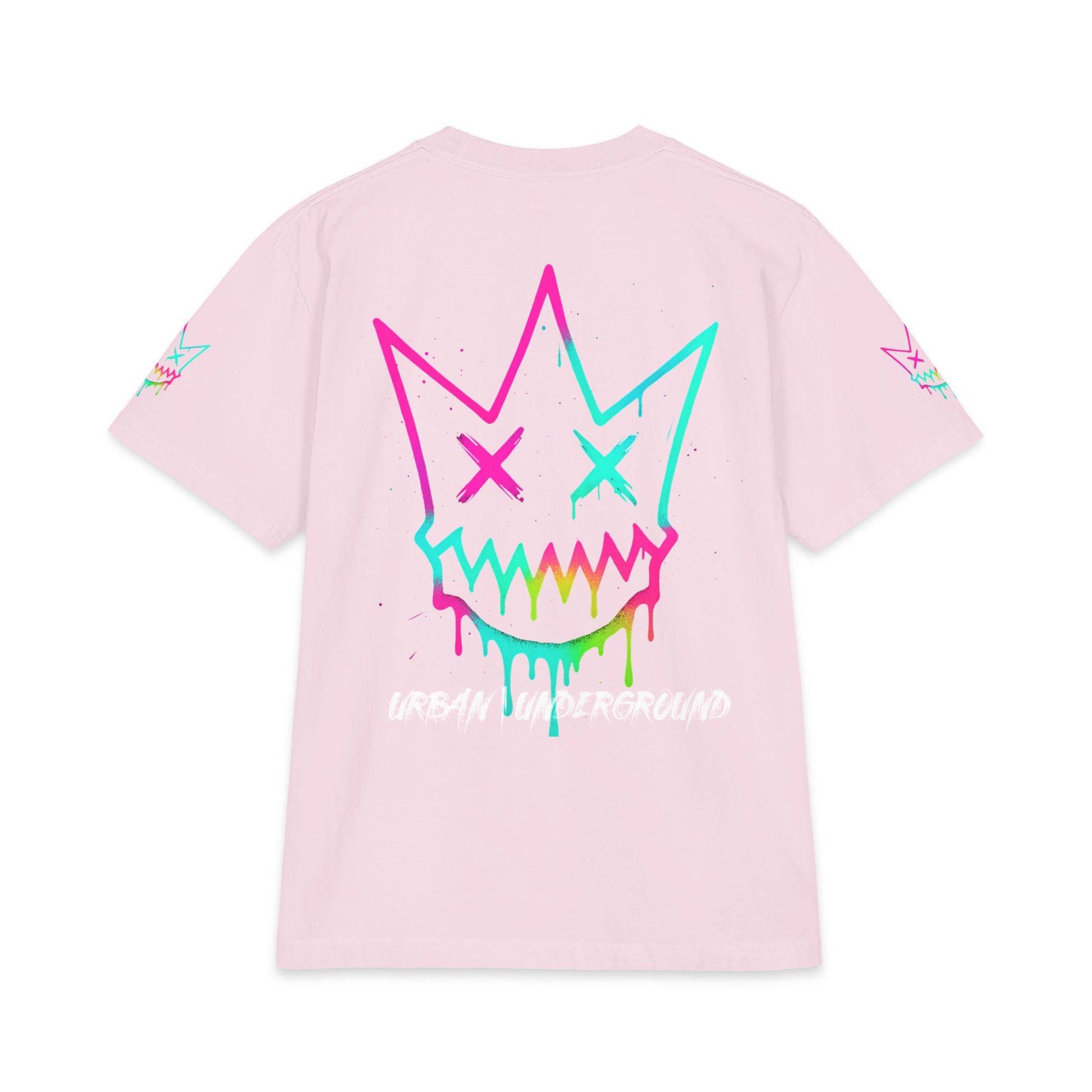 Urban Underground Collection - Neon Drip, Crown Face, Graphic 4-way T Shirt - CaliPride Clothing
