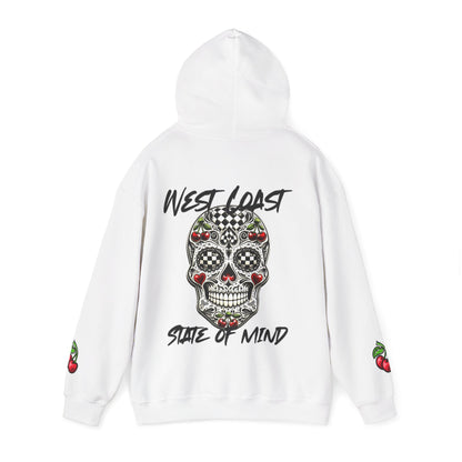 Urban Underground Collection - West Coast State of Mind, Checkers & Cherries Sugar Skull Hoodie - CaliPride Clothing