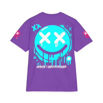 Urban Underground Collection - Neon Drip, X'd Out Smiley, Graphic 4-way T Shirt - CaliPride Clothing