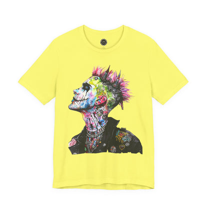 Punk Resurrected Collection - Color sketched Tattooed Joker, Graphic T-Shirt - CaliPride Clothing