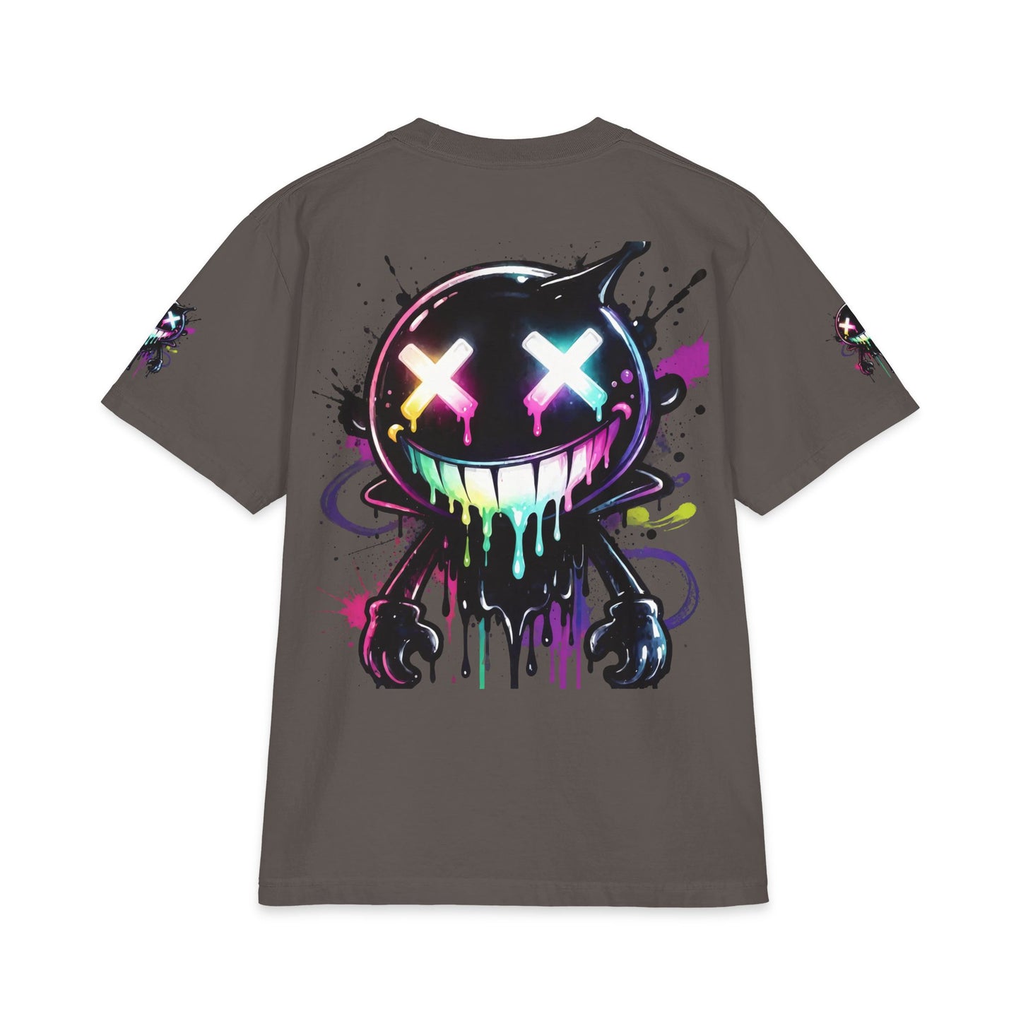 Urban Underground Collection - Neon Drip Smiley, Graphic 4-way T Shirt - CaliPride Clothing