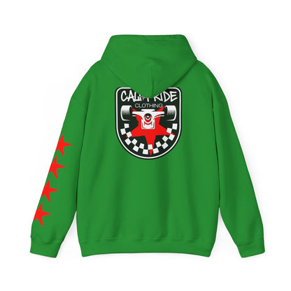CaliPride Checkered Star Emblem Hoodie | CaliPride Clothing white logo