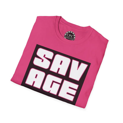 "Savage Vibe Graffiti Block" Series, Neon Pink outlined logo w black — CaliPride Clothing
