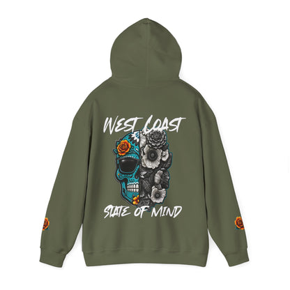 Urban Underground Collection | West Coast State of Mind - Floral & Turquoise Sugar Skull Hoodie | CaliPride Clothing