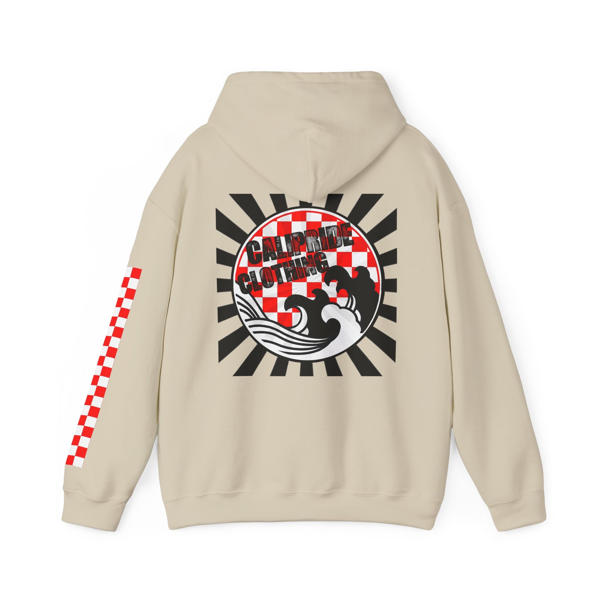 Skate & Surf Collection - Ocean Wave & Checkers Burst, Graphic Hoodie - CaliPride Clothing