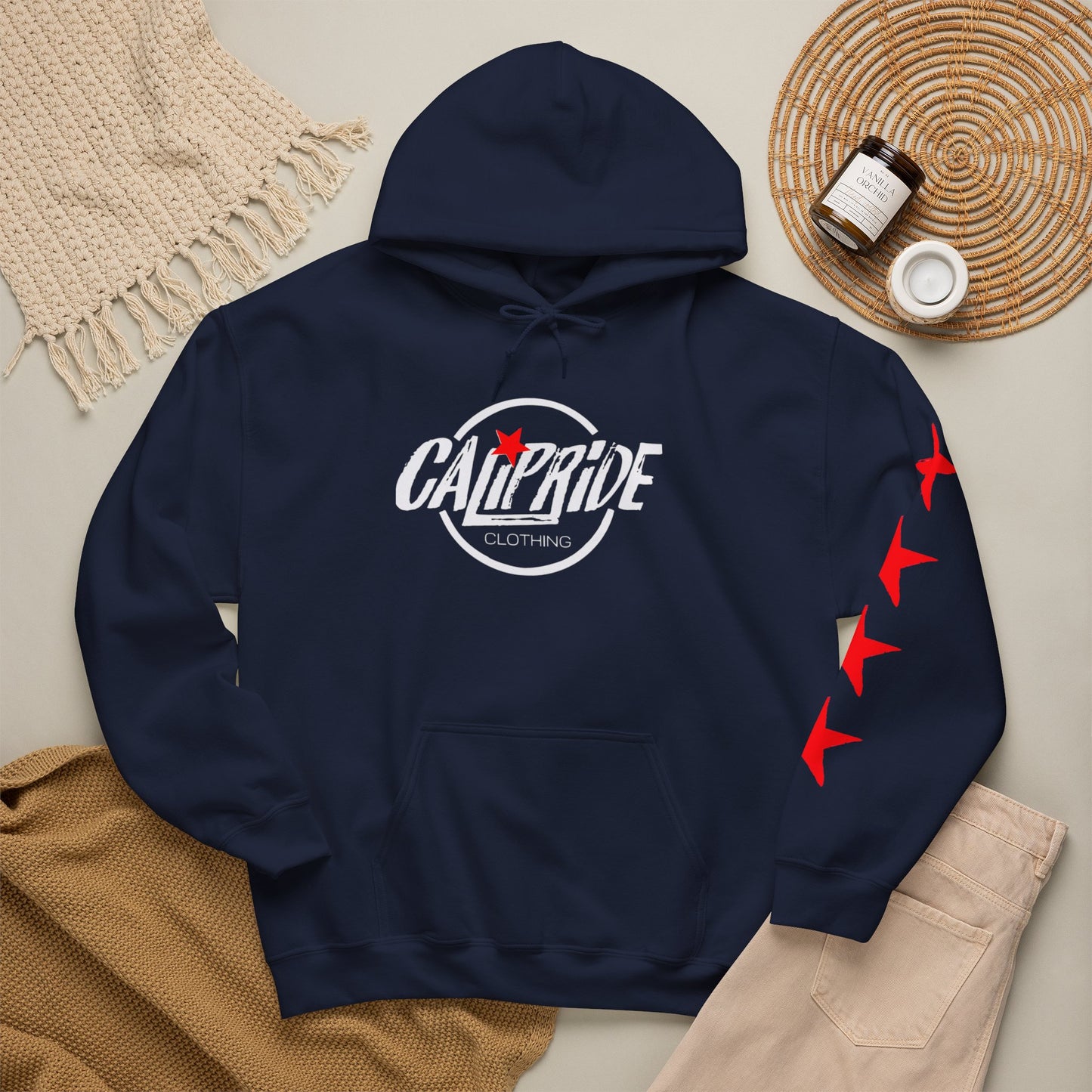 'West Coast Vibe' Graphic Hoodie w Stars - Multiple colors | CaliPride Clothing