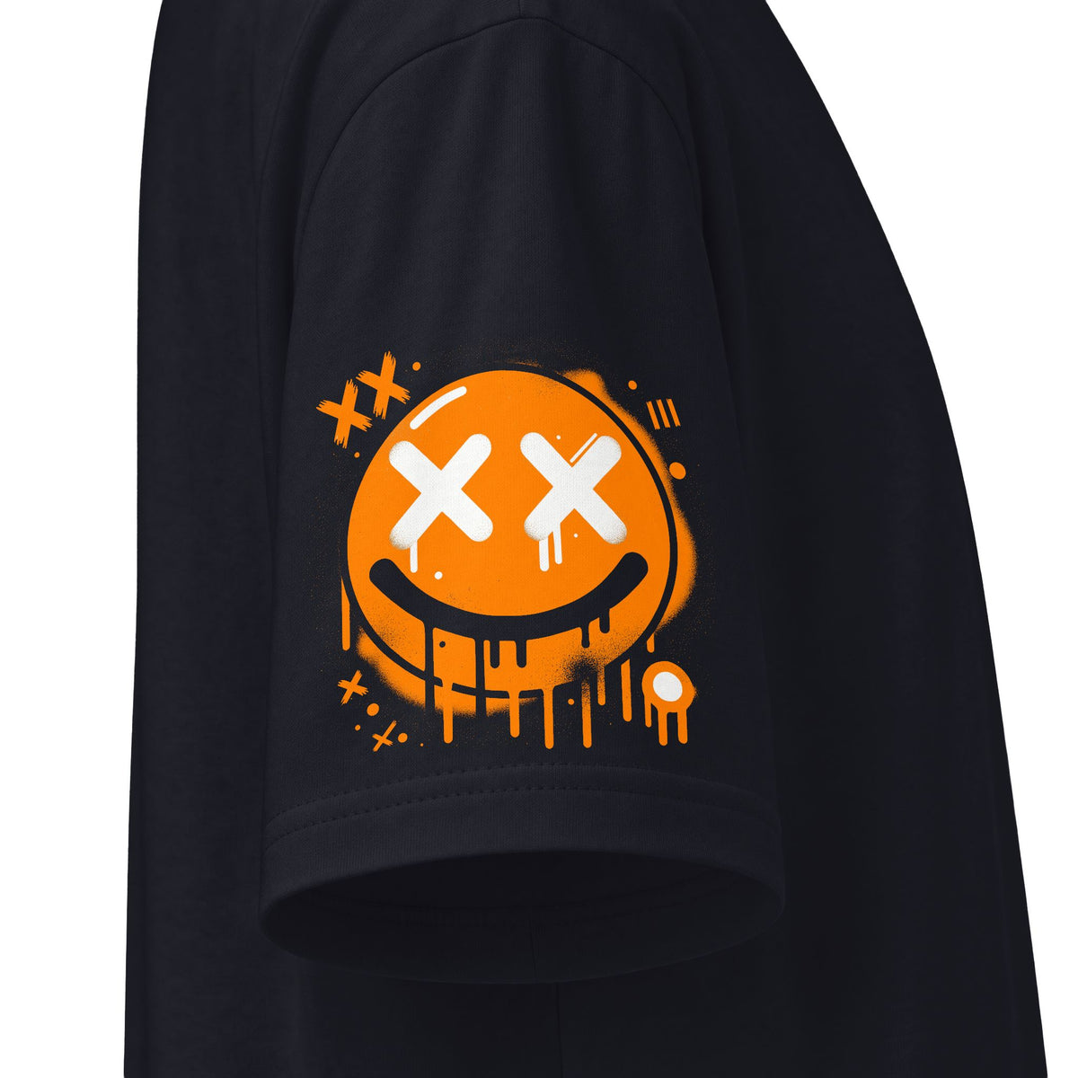 Urban Underground Collection - Neon Drip, X'd Out Smiley, Graphic 4-way T Shirt - CaliPride Clothing