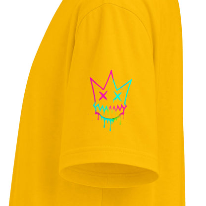 Urban Underground Collection - Neon Drip, Crown Face, Graphic 4-way T Shirt - CaliPride Clothing