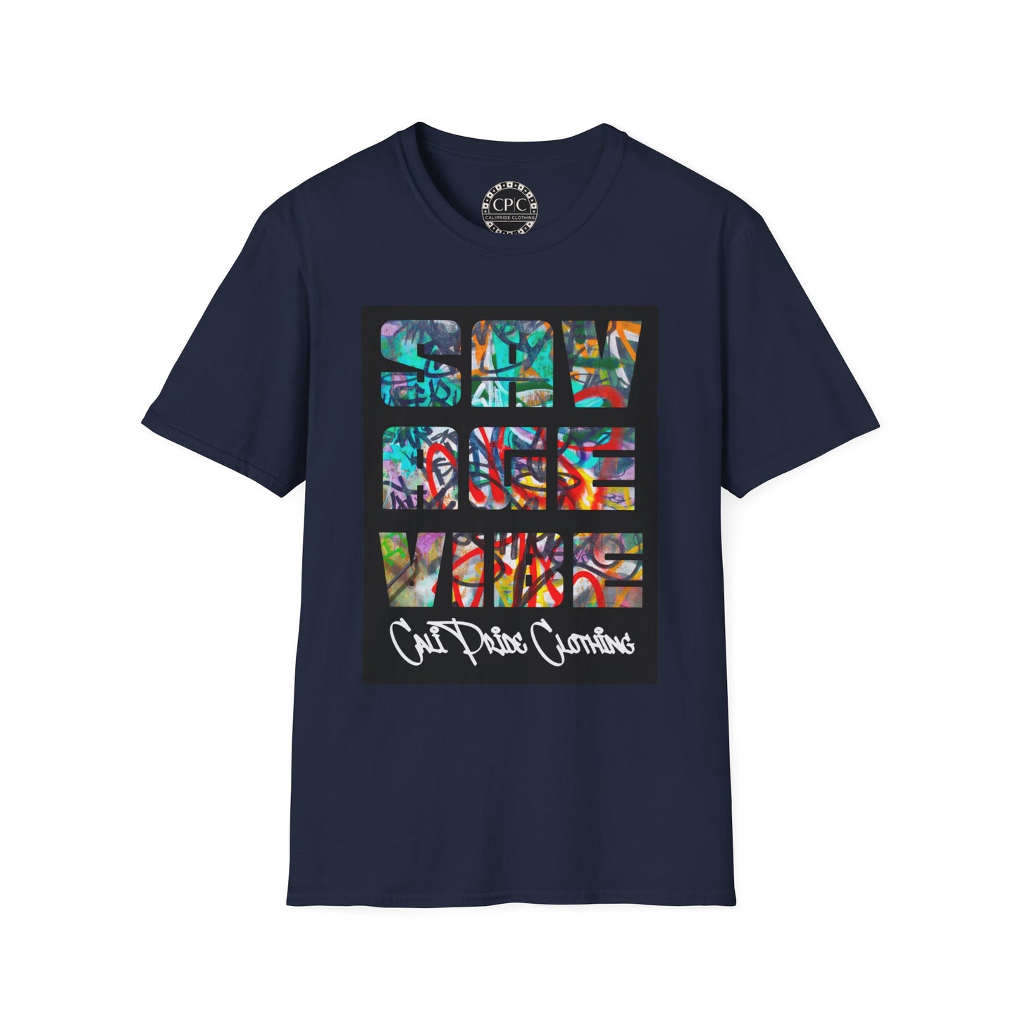 "Savage Vibe Graffiti Block" Series, Multi-color Graffiti w white logo — CaliPride Clothing