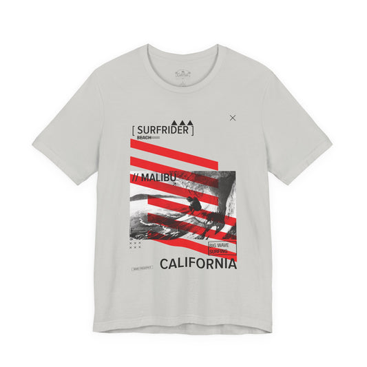 Surf & Beach Collection - Red Stripe, Mavericks, Graphic T-Shirt - CaliPride Clothing