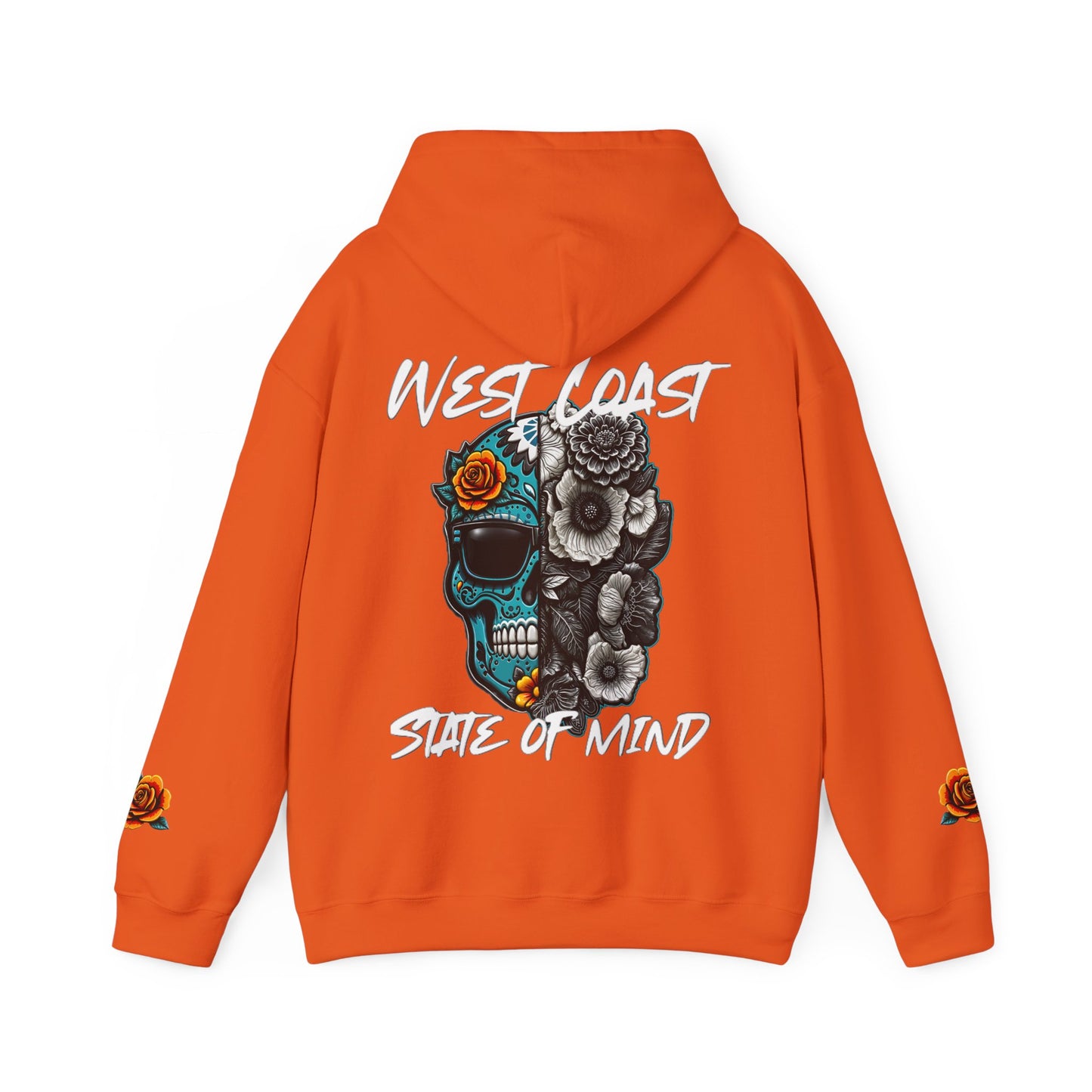 Urban Underground Collection | West Coast State of Mind - Floral & Turquoise Sugar Skull Hoodie | CaliPride Clothing