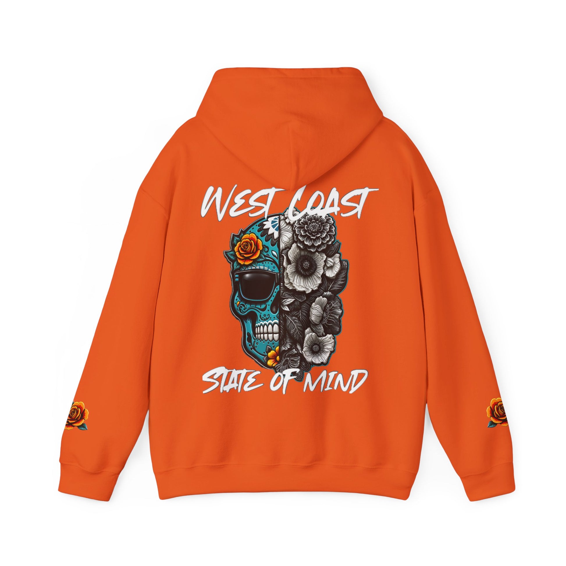 Urban Underground Collection | West Coast State of Mind - Floral & Turquoise Sugar Skull Hoodie | CaliPride Clothing
