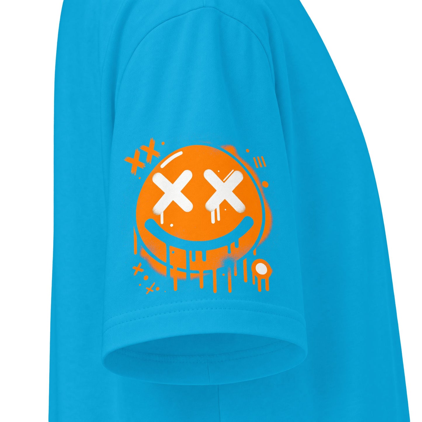 Urban Underground Collection - Neon Drip, X'd Out Smiley, Graphic 4-way T Shirt - CaliPride Clothing