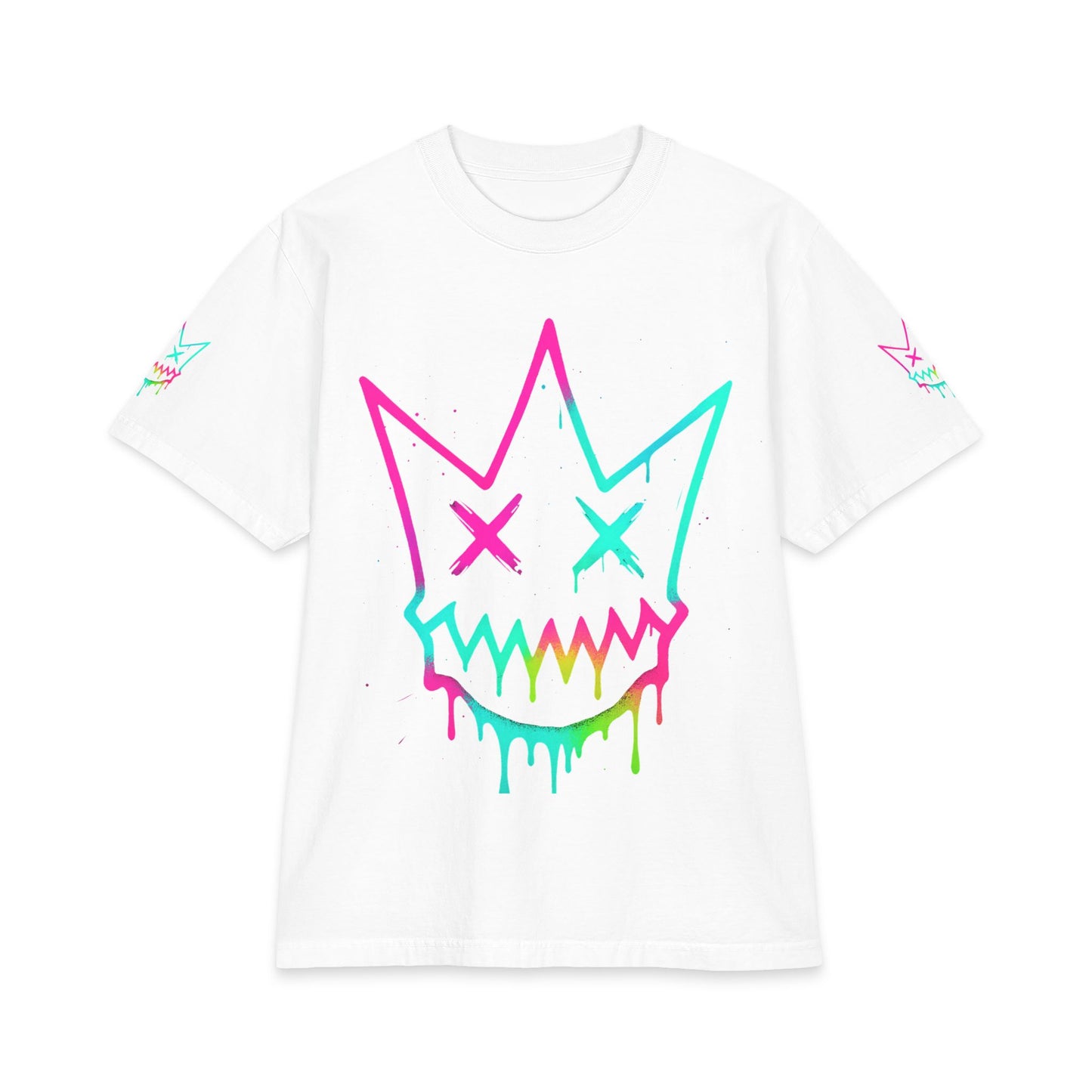 Urban Underground Collection - Neon Drip, Crown Face, Graphic 4-way T Shirt - CaliPride Clothing