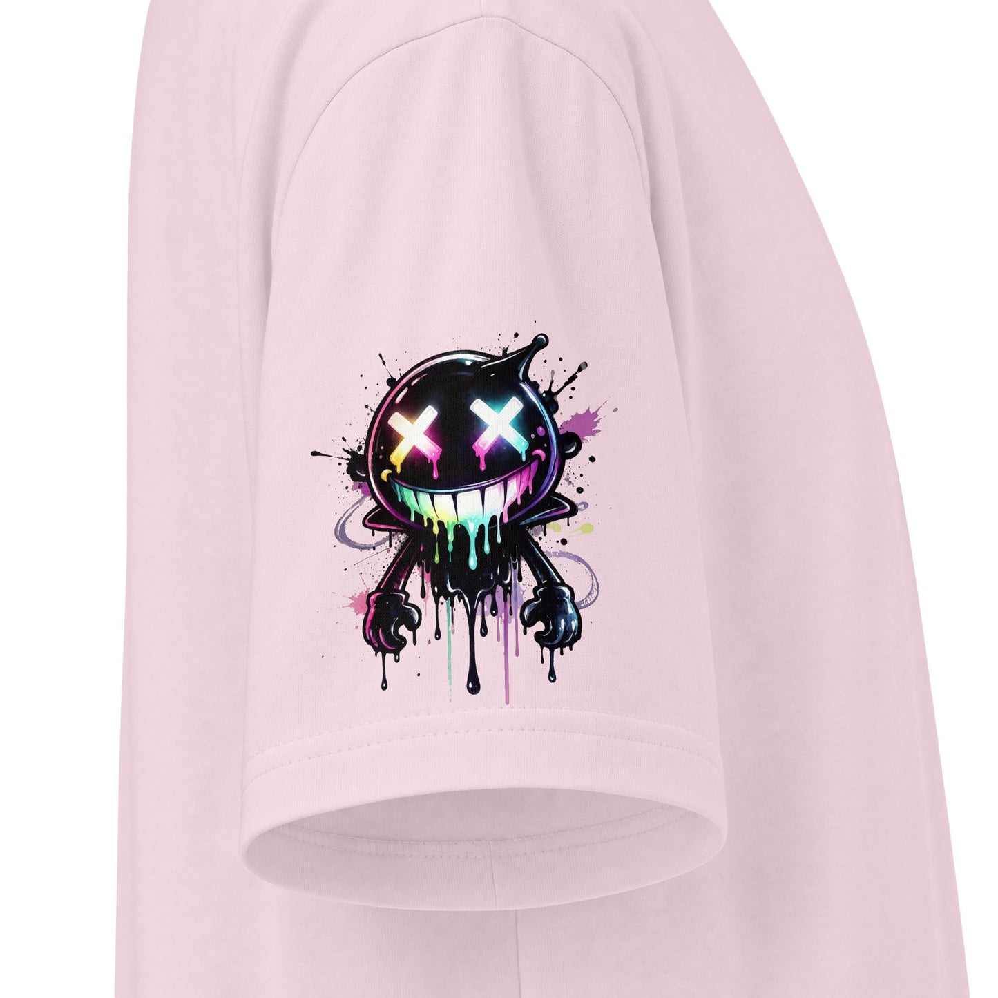 Urban Underground Collection - Neon Drip Smiley, Graphic 4-way T Shirt - CaliPride Clothing