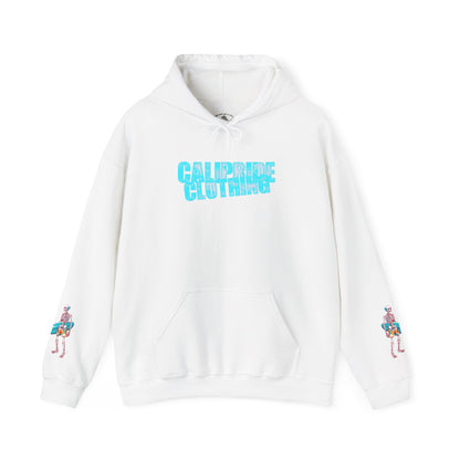 Surf & Beach Collection - Skeleton Sunset Surfer, Graphic Hoodie - CaliPride Clothing
