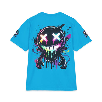 Urban Underground Collection - Neon Drip Smiley, Graphic 4-way T Shirt - CaliPride Clothing