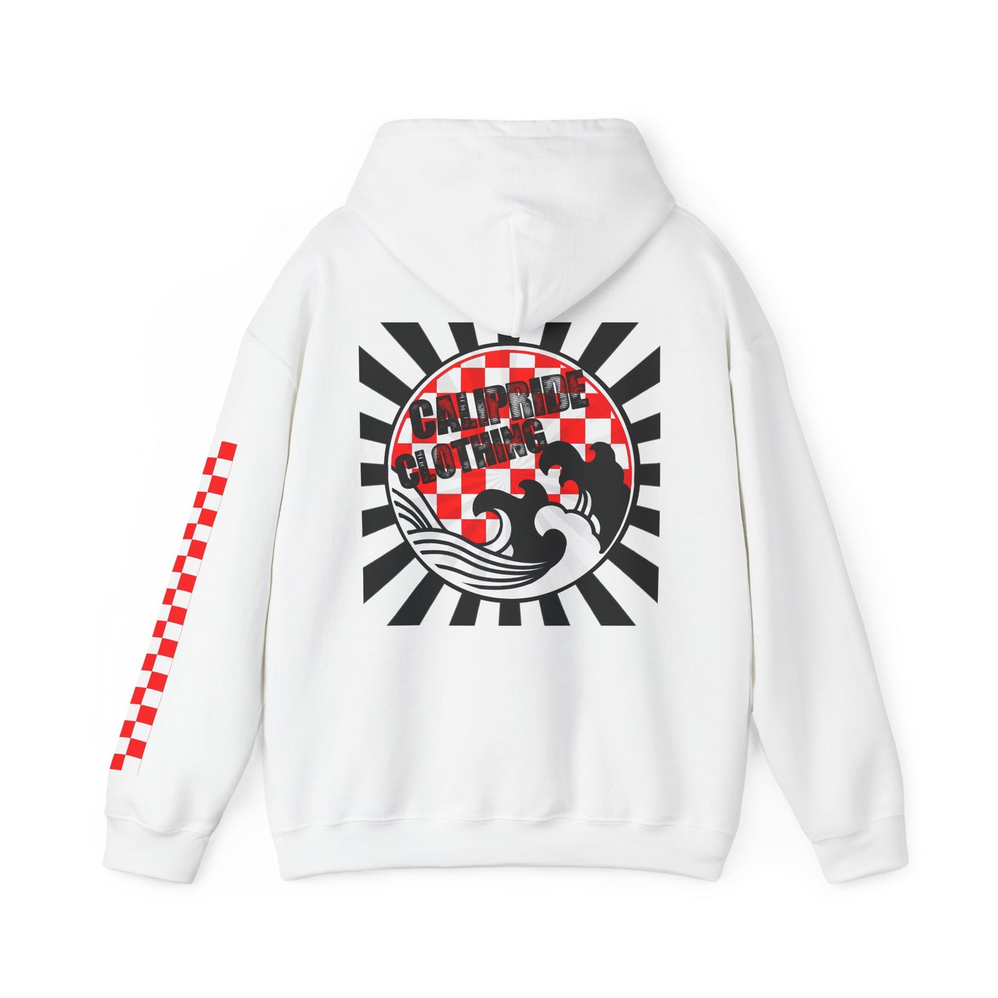 Skate & Surf Collection - Ocean Wave & Checkers Burst, Graphic Hoodie - CaliPride Clothing