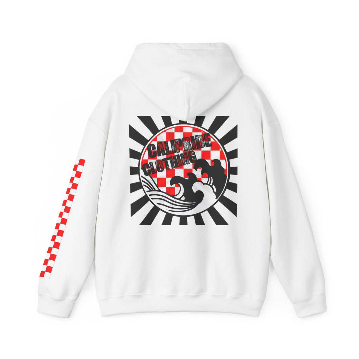 Skate & Surf Collection - Ocean Wave & Checkers Burst, Graphic Hoodie - CaliPride Clothing