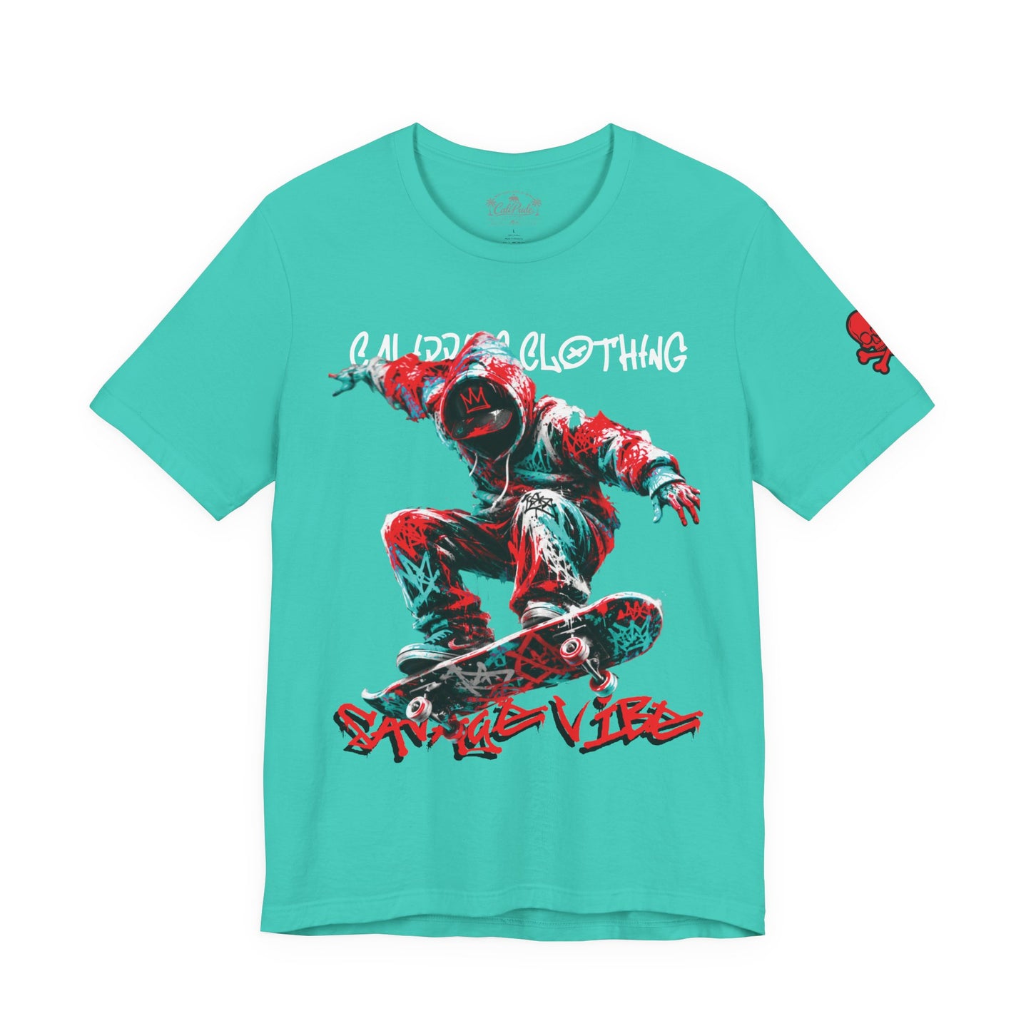 Skate & Surf Collection - Savage Vibe Skater Graphic T-Shirt - CaliPride Clothing