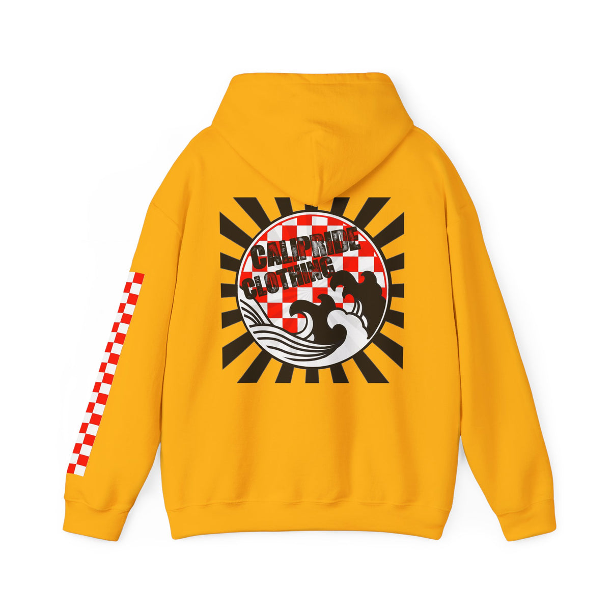 Skate & Surf Collection - Ocean Wave & Checkers Burst, Graphic Hoodie - CaliPride Clothing