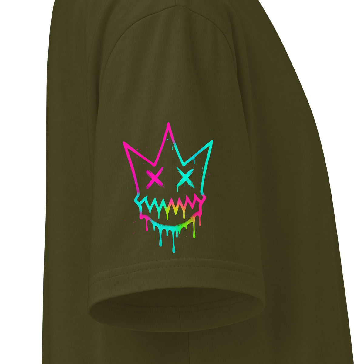 Urban Underground Collection - Neon Drip, Crown Face, Graphic 4-way T Shirt - CaliPride Clothing