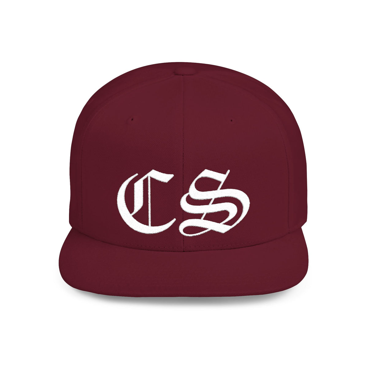 Concrete & Scars Skatewear Collection - CS Old English Embroidered, white logo, Hat | Flat Bill Snapback - CaliPride Clothing