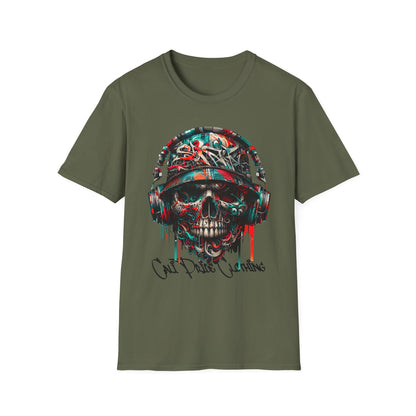 Graffiti Skull with Headphones Graphic T-Shirt - CaliPride Clothing