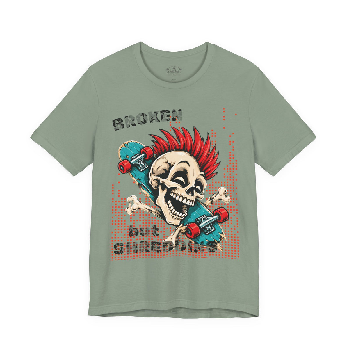 Skate & Surf Collection - Broken but Shredding, Vintage Skeleton Graphic T-Shirt — CaliPride Clothing