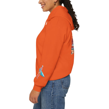Surf & Beach Collection - Skeleton Sunset Surfer, Graphic Hoodie - CaliPride Clothing