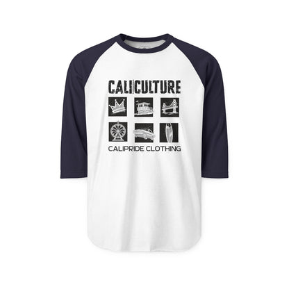Skate & Surf Collection - CALI | CULTURE, Icon Stamp, Graphic Raglan Tee — CaliPride Clothing