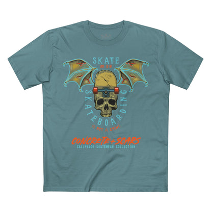 Concrete & Scars Collection - Skate or Die Winged Skull, Graphic T-Shirt — CaliPride Clothing