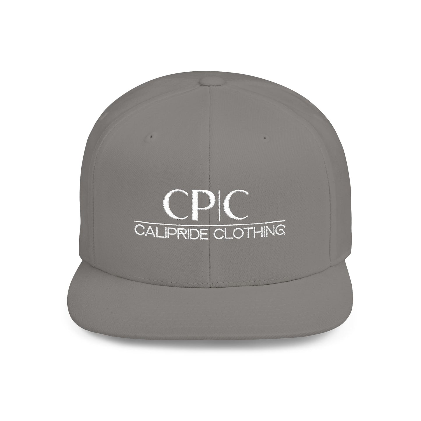 The Elite Collection - CP | C Signature Logo, Flat Bill Snapback Hat, Embroidered - CaliPride Clothing